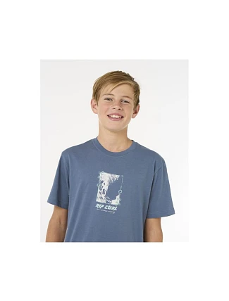 Tričko RIP CURL Raw Energy Frame Tee – chlapecké, tmavě modré Tričko RIP CURL Raw Energy Frame Tee – chlapecké, tmavě modré