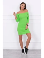 Pruhované přiléhavé šaty světle zelené