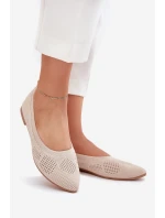 Materiálové Dámské Baletky Béžové Zelira