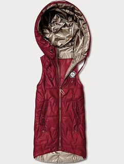 Cienki bezrękawnik z kontrastowym wykończeniem Goodlookin ciemny czerwony (B8583-27)