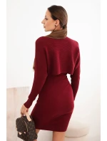 Dámský komplet viskózový top s šaty bordový Dámský komplet viskózový top s šaty bordový