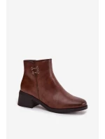 Tepelé dámské kotníčkové boty na klínku hnědé Delmira Tepelé dámské kotníčkové boty na klínku hnědé Delmira