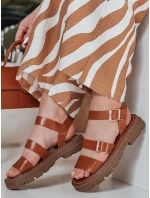 Dámské sandály s přezkami SOLARIA camel FashionStreet ZY0891