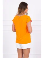 Halenka s potiskem rtů oranžová Halenka s potiskem rtů oranžová