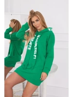 Oversize zelené šaty s kapucí