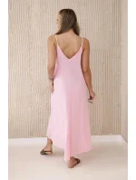 Mušelínové šaty na ramínka světle růžová Mušelínové šaty na ramínka světle růžová