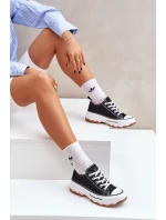 Nízké dámské tenisky na platformě černé Aradwin