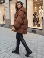 Dámská prošívaná bunda s kapucí PARIMA camel FashionStreet TY4510z Dámská prošívaná bunda s kapucí PARIMA camel FashionStreet TY4510z