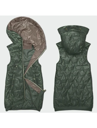 Dámská vesta v barvě khaki se stahovacím lemem na spodním okraji S'West (B8240/B8342-11)