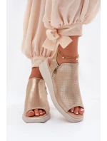 Dámské Sandály Na Klínu Zlaté Mevinette