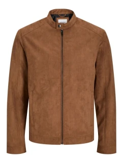 Bunda Jack&Jones ze syntetického semiše JJEDYLAN CLEAN JACKET NOOS 12261197 COGNAC