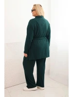 Dámský komplet Plus Size 3-dílný tmavě zelený