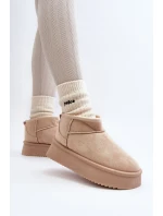 Dámské Sněhule Na Hrubé Podrážce Beige Caliksa