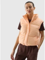 Dámská péřová vesta s výplní ze syntetického peří 4F - oranžová