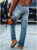 URBANNOW dámské džínové kalhoty s páskem v modré barvě FashionStreet UY2250