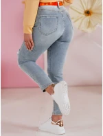 Dámské džínové kalhoty slim fit s páskem GIRLHOOD modré FashionStreet UY2484 Dámské džínové kalhoty slim fit s páskem GIRLHOOD modré FashionStreet UY2484