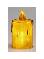 DEKORATIVNÍ SVÍČKA 10,5 CM JANTAROVÁ TEPLÁ BÍLÁ 1 LED