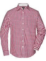 Daiber JN 617 Popelínová kostkovaná košile s dl. rukávem 02.0617 bordeaux/white