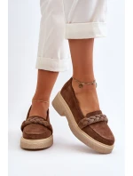 Zazoo 3429/W Dámské Semišové Mokasíny S Ozdobou Hnědé