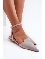 Šedé baleríny z ekologického semiše s špičatými špičkami Ellesara