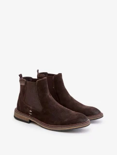 Semišové Kotníkové Boty Chelsea Pánské Big Star OO174155 Hnědé