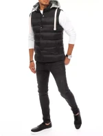 Pánská vesta s kapucí černá FashionStreet TX3936