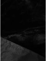 Černo-bílá dámská zimní bunda parka s kožešinou S'West (R558-1026)