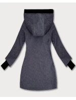 Tenká tmavě modrá pruhovaná dámská bunda s podšívkou S'West (B8541-26)