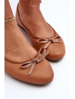 Baleríny z ekologické kůže s mašlí Camel Sandal