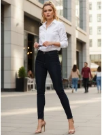 Dámské skinny džíny s vysokým pasem tmavě modré FashionStreet UY2865