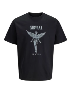 Jack&Jones tričko Nirvana JPRBLUNIRVANA SS TEE 12287521 BLACK