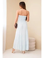 Dámské viskózové šaty s elastickým vrškem modrá