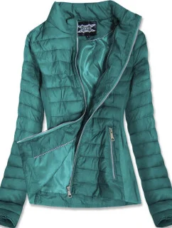 Bunda v mořské akvamarínové barvě s pružnými vsadkami 2 (19801)