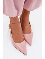 Dámské sandály z umělé kůže na podpatku Růžové Jelissey