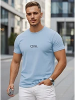 Pánské bavlněné modré tričko s potiskem FashionStreet NX5125R Pánské bavlněné modré tričko s potiskem FashionStreet NX5125R
