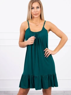 Šaty s tenkým páskem zelené