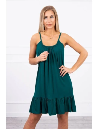 Šaty s tenkým páskem zelené