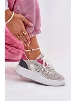 Dámské Sportovní Boty Se Síťovinou A Hroty Šedé Ogalda