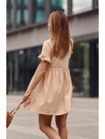 Oversize šaty s krátkým rukávem béžové barvy