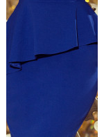 Pouzdrové šaty s volánem v pase Numoco - modré
