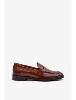 Mužské kožené polobotky Loafer Zazoo 1570/1 hnědé