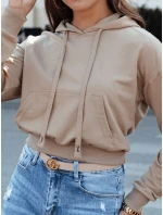 TRENDHOOD dámská mikina s kapucí světle hnědá FashionStreet BY1311