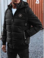 Pánská prošívaná zimní bunda s kapucí černá FashionStreet TX4948 Pánská prošívaná zimní bunda s kapucí černá FashionStreet TX4948