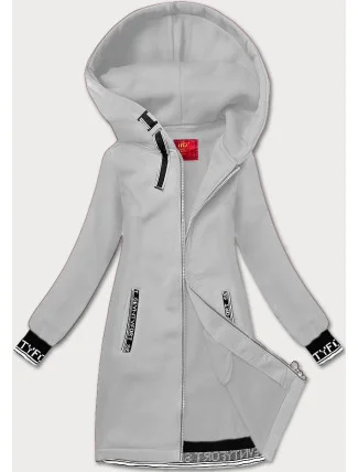 Světlešedá dámská rozepínací dlouhá mikina LHD (AMG-173) Světlešedá dámská rozepínací dlouhá mikina LHD (AMG-173)