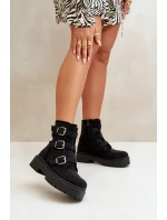 Zateplené boty se zdobením černé Ciascia