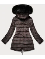 Černo-hnědá oboustranná dámská zimní bunda (w557) Černo-hnědá oboustranná dámská zimní bunda (w557)