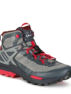 Aku pánská turistická kotníková obuv Rocket Gore-tex šedá červená