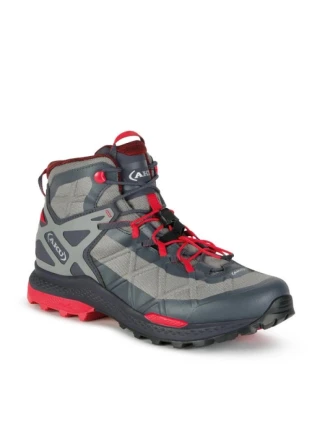 Aku pánská turistická kotníková obuv Rocket Gore-tex šedá červená
