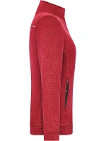 Daiber JN 897 Dámská pracovní pletená fleece bunda - Solid 02.0897 red melange/black