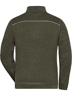 Daiber JN 898 Pánská pracovní pletená fleece bunda - Solid 02.0898 olive melange/black Daiber JN 898 Pánská pracovní pletená fleece bunda - Solid 02.0898 olive melange/black